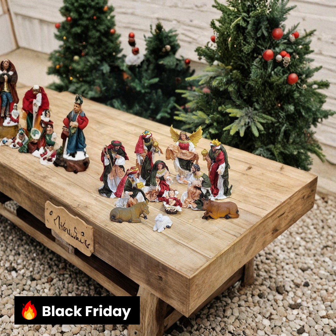 PRESÉPIO DE TECIDO LUXO 11 PÇS