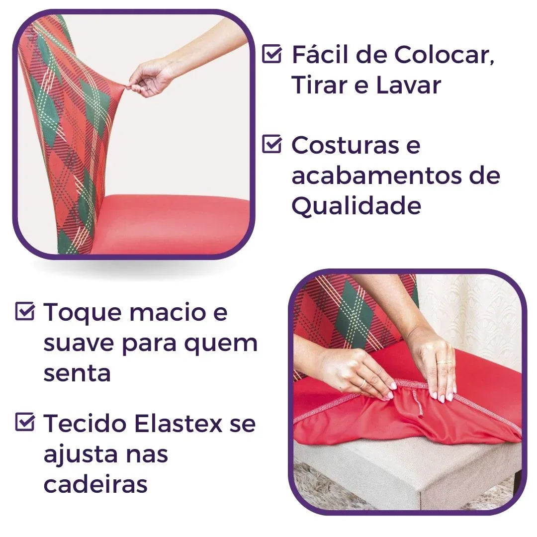 Capa de Cadeira de Natal - Charme Natalino