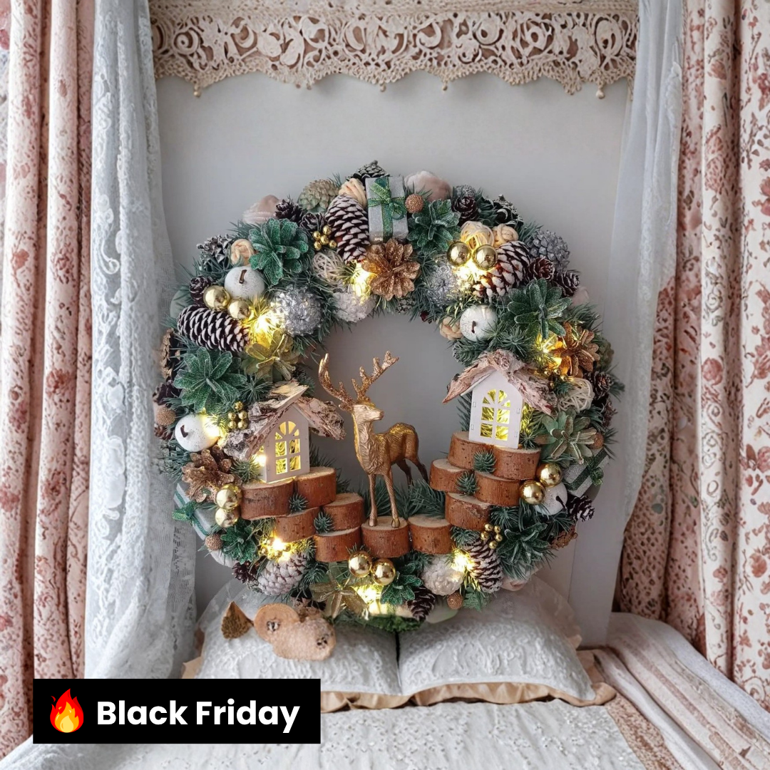 Guirlanda Decoração Natalina Luxo com Led 55CM