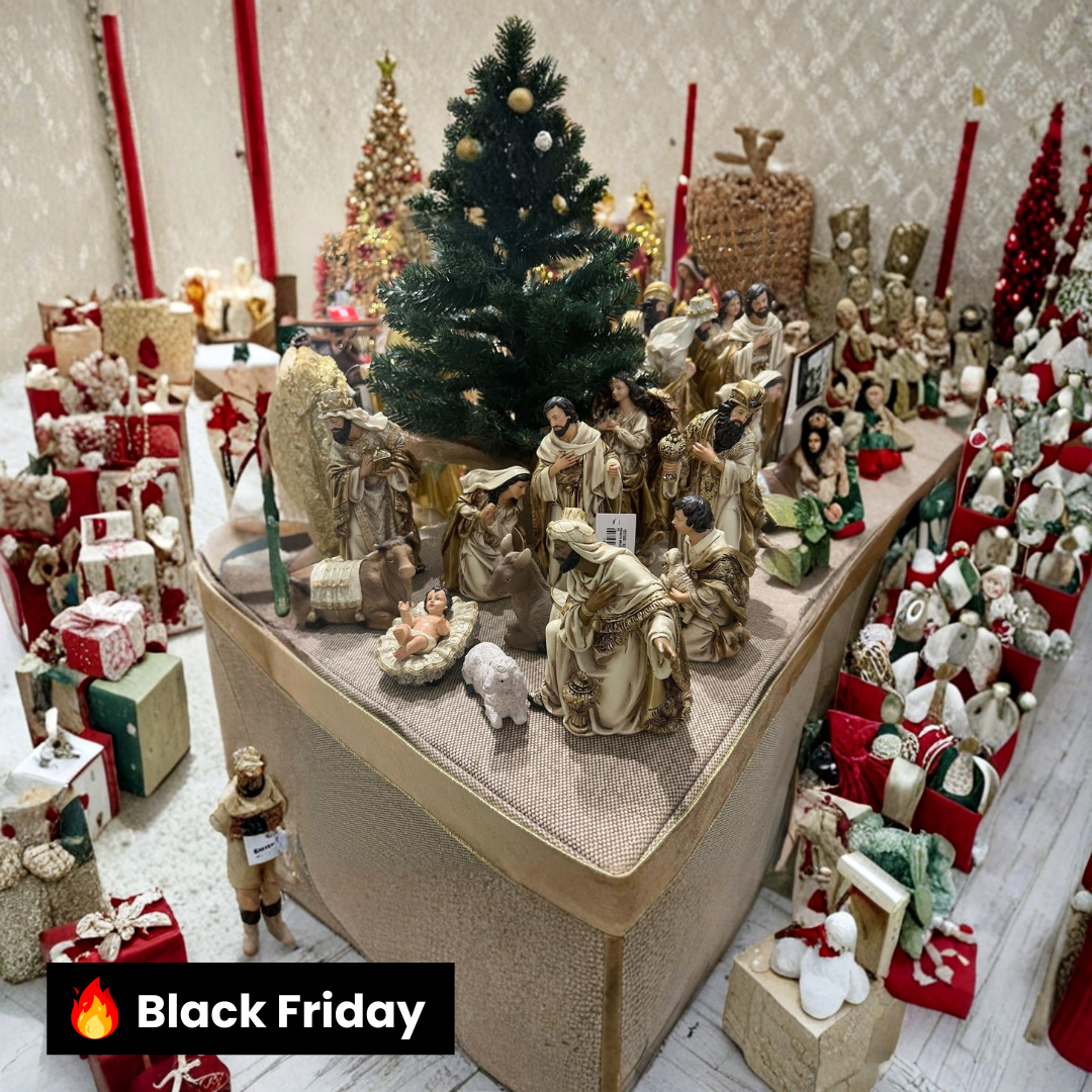 PRESÉPIO EM RESINA 11 PÇS LUXO PRATA