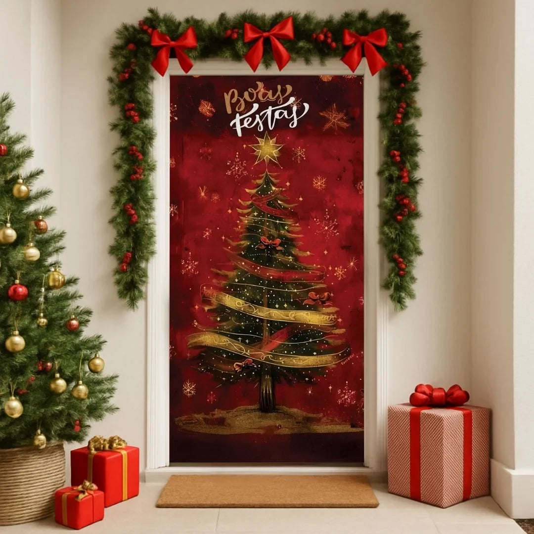 Capa Para Porta Natal - Árvore Natalina