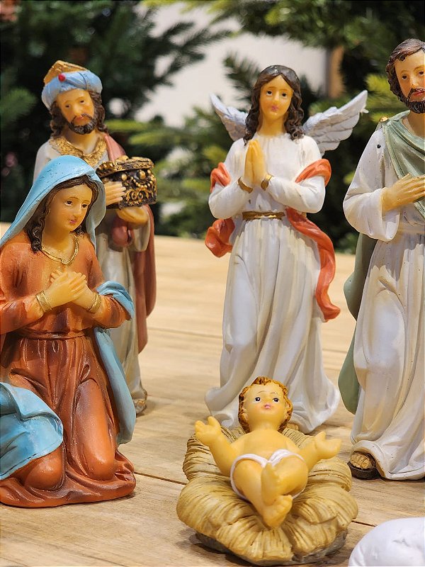 PRESÉPIO DE RESINA LUXO 11 PÇS