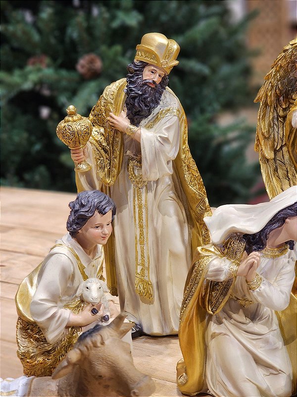 PRESÉPIO DE RESINA LUXO 11 PÇS