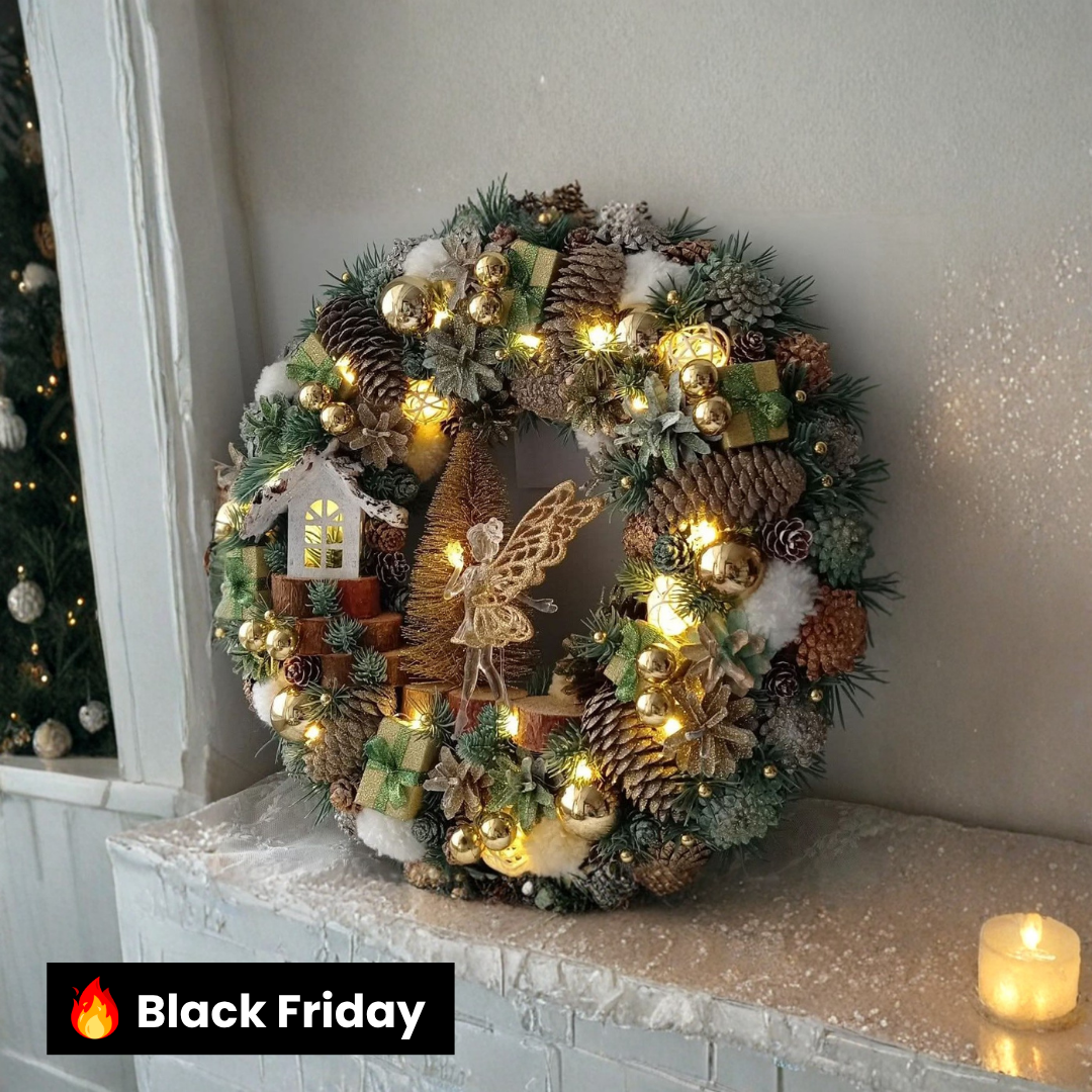 Guirlanda Decoração Natalina Luxo com Led 55CM