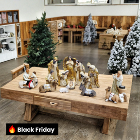 PRESÉPIO DE RESINA LUXO 11 PÇS