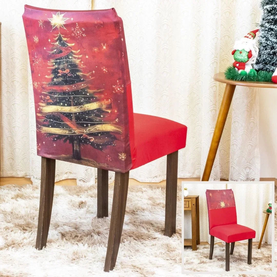 Capa de Cadeira de Natal  - Árvore Natalina