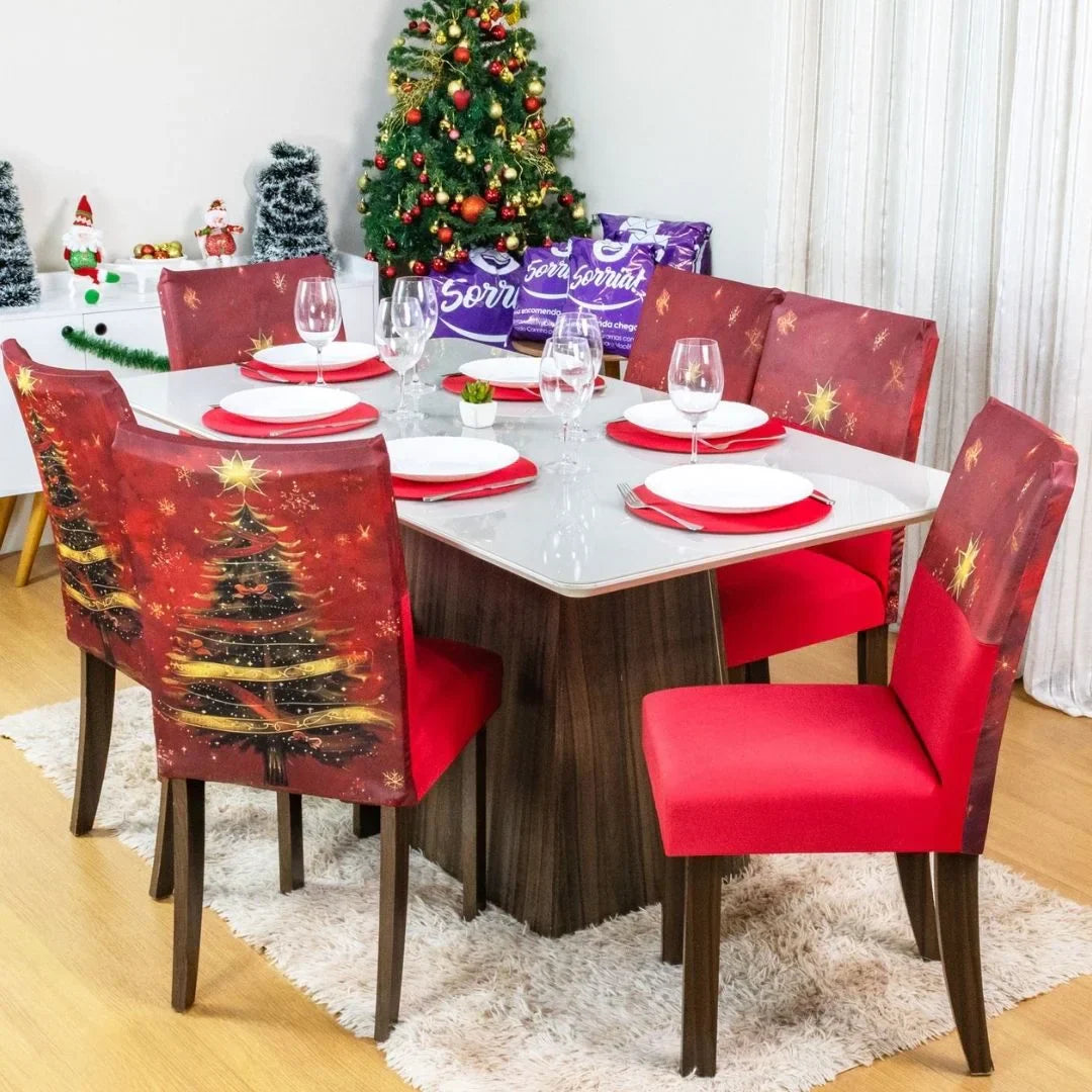 Capa de Cadeira de Natal  - Árvore Natalina