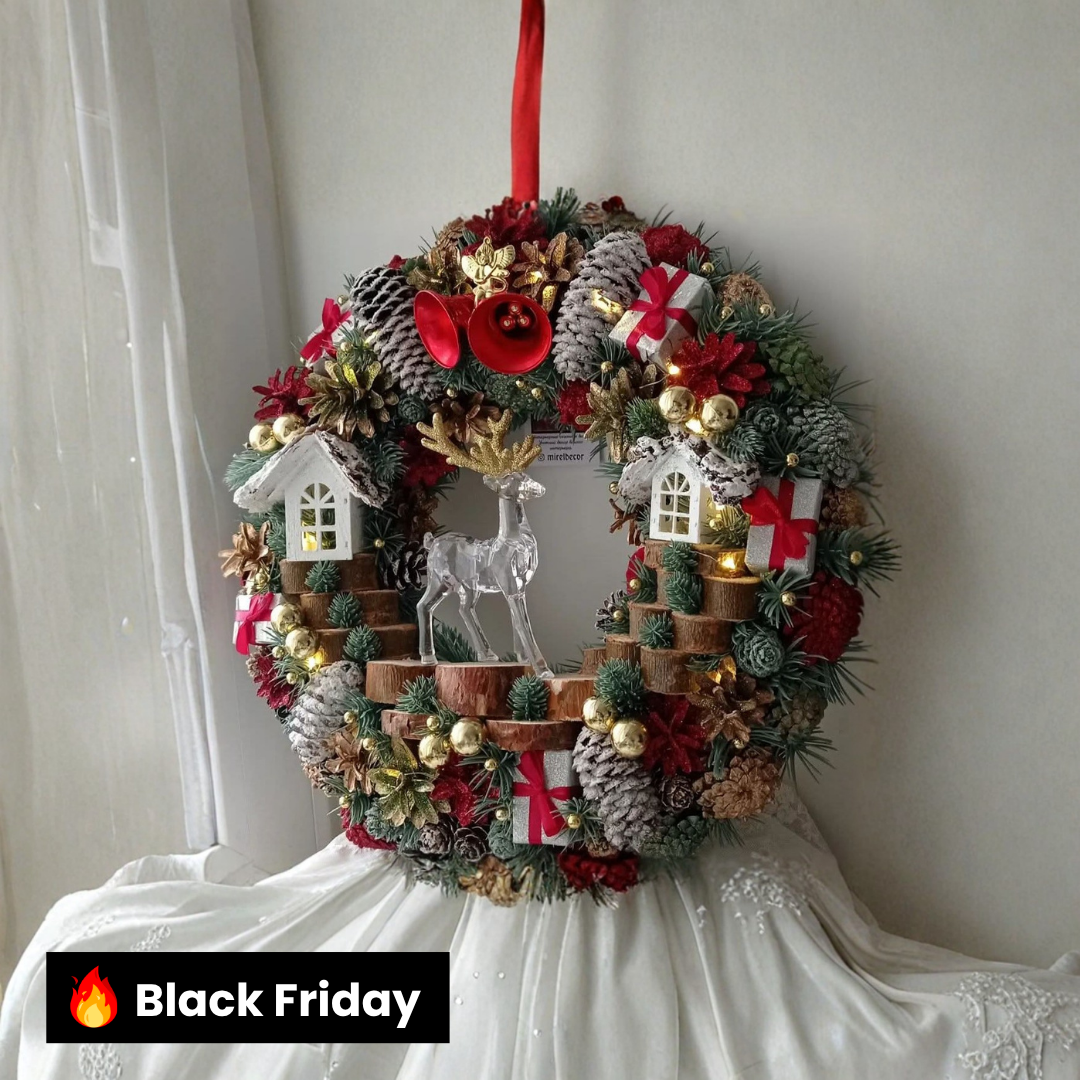 Guirlanda Decoração Natalina Luxo com Led 55CM