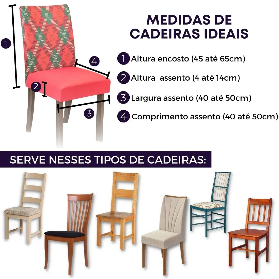 Capa de Cadeira de Natal  - Charme Natalino