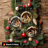 Presépio 12 Peças Enfeites de Madeira 8CM