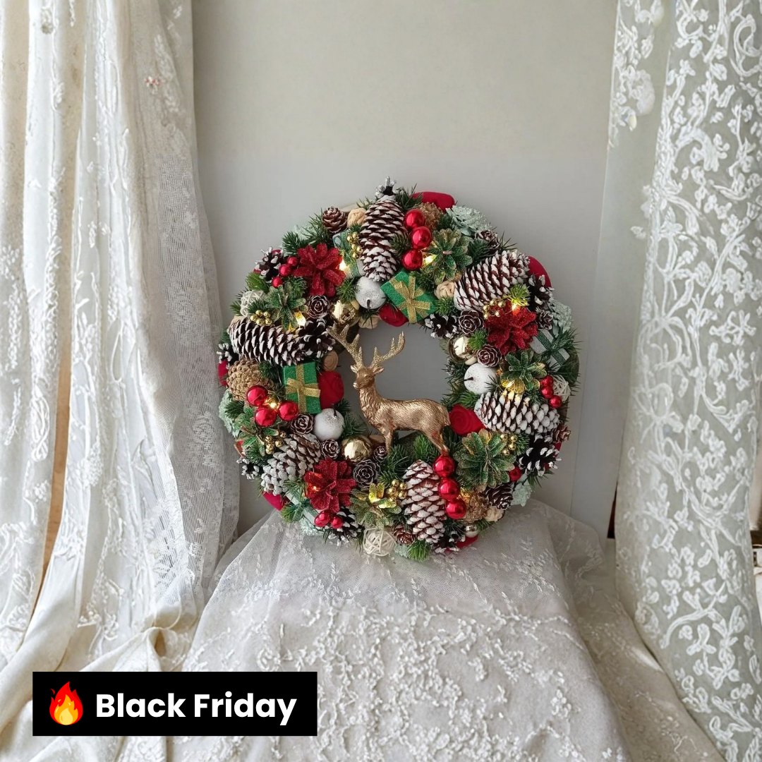 Guirlanda Decoração Natalina Luxo com Led 55CM