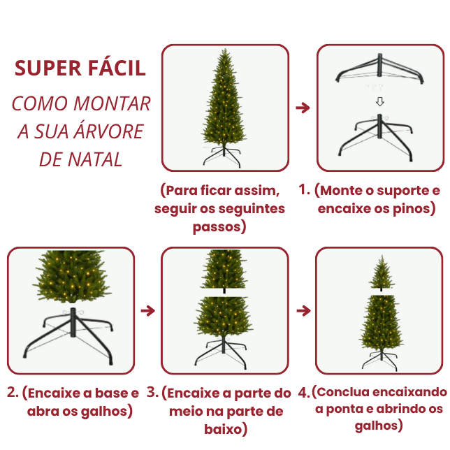 Árvore de Natal Nevada 180/210m - com Luzes LED Quentes e Multicoloridas