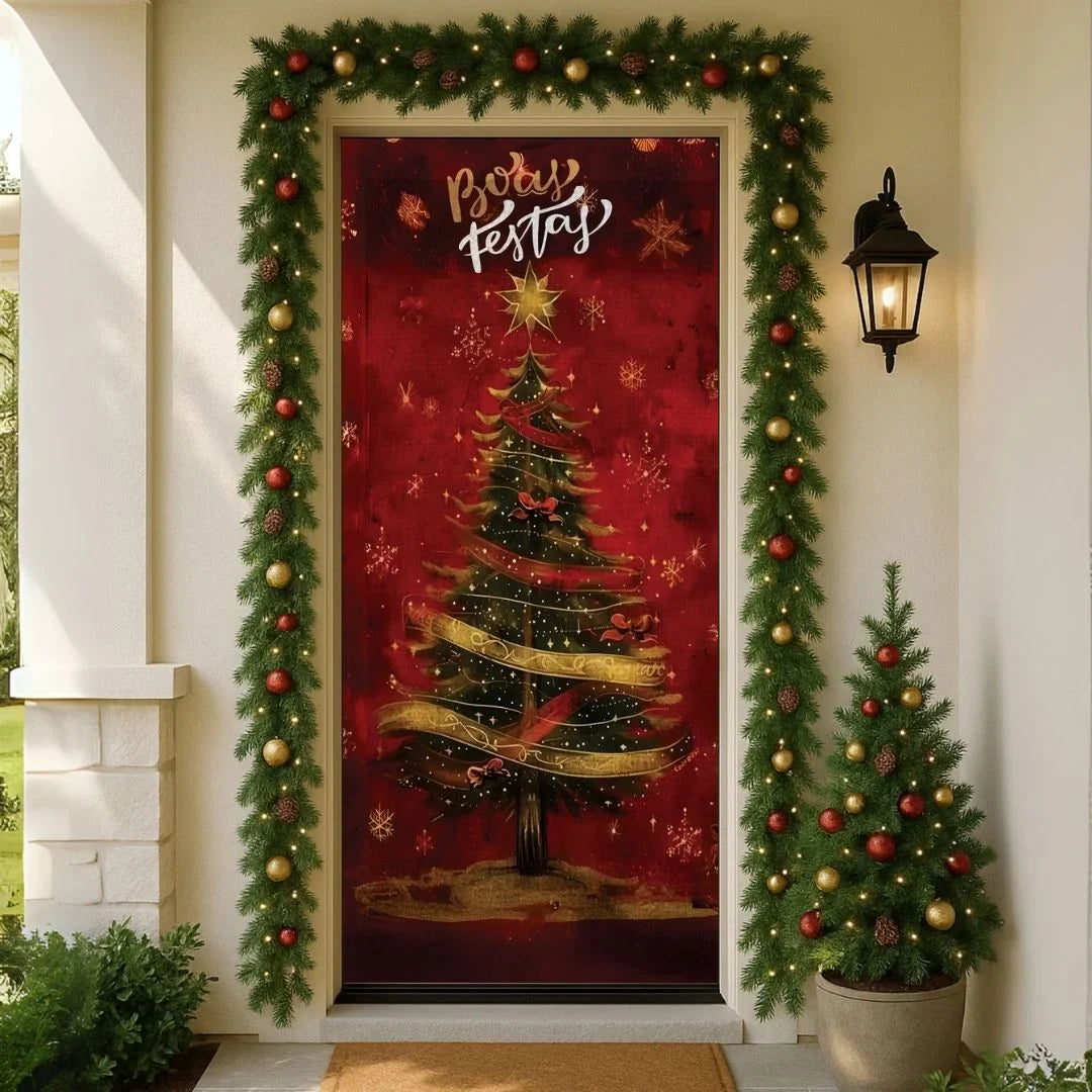 Capa Para Porta Natal - Árvore Natalina