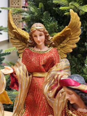 PRESÉPIO DE RESINA COM TECIDO LUXO 11 PÇS | Promoção apenas tamanhos de 28 e 36cm