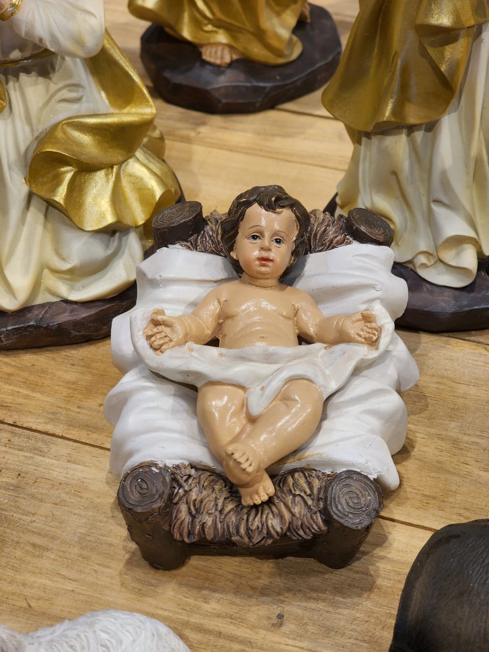 PRESÉPIO EM RESINA 11 PÇS DOURADO LUXO