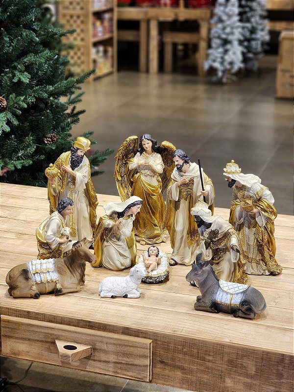 PRESÉPIO DE RESINA LUXO 11 PÇS