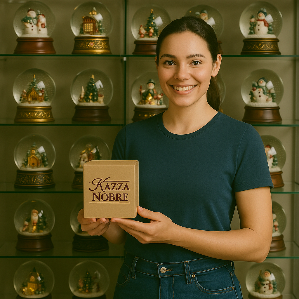 Globo de Neve de Papai Noel Vitoriano Tradicional (Musical)